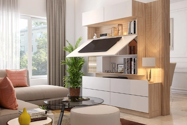 this tv unit with hidden storage behind 2